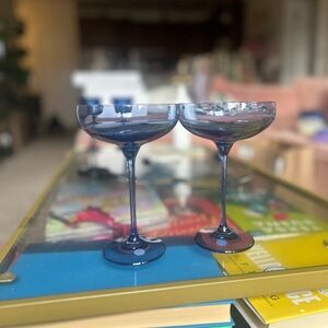 Estelle Elegant Blue Glass Coupe Set